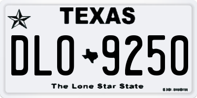 TX license plate DLO9250