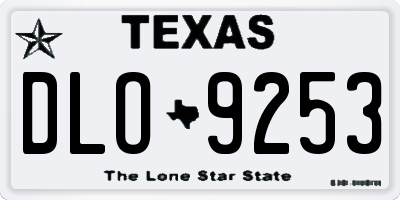 TX license plate DLO9253