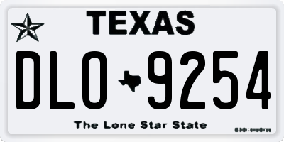 TX license plate DLO9254