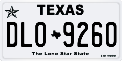 TX license plate DLO9260