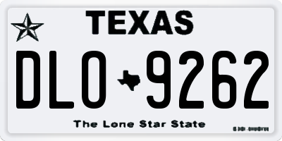 TX license plate DLO9262