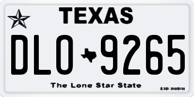 TX license plate DLO9265