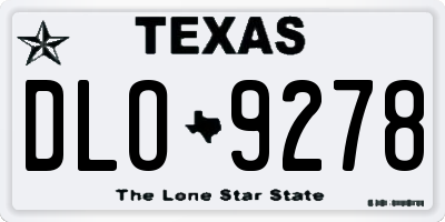 TX license plate DLO9278