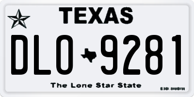 TX license plate DLO9281