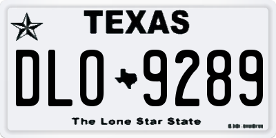 TX license plate DLO9289
