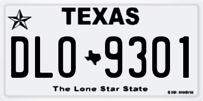 TX license plate DLO9301