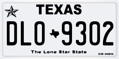 TX license plate DLO9302