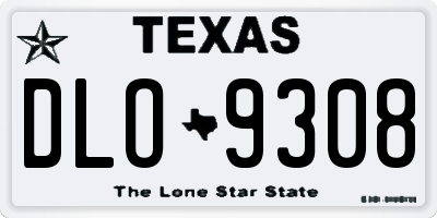 TX license plate DLO9308