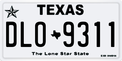 TX license plate DLO9311