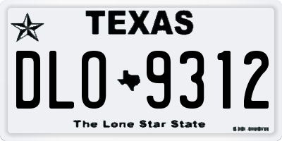 TX license plate DLO9312