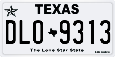 TX license plate DLO9313