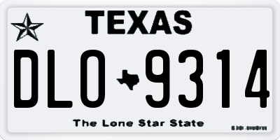 TX license plate DLO9314