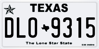 TX license plate DLO9315