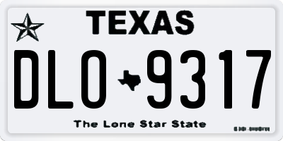 TX license plate DLO9317