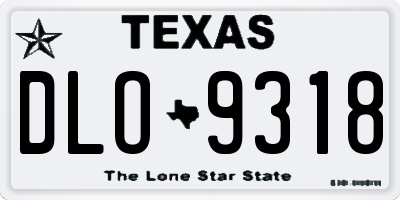 TX license plate DLO9318