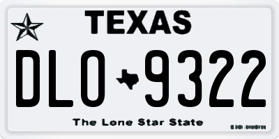 TX license plate DLO9322