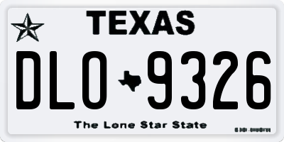 TX license plate DLO9326