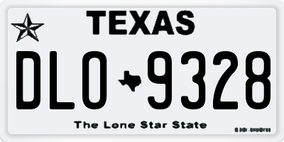 TX license plate DLO9328