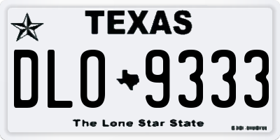 TX license plate DLO9333