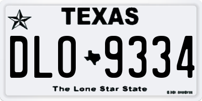 TX license plate DLO9334