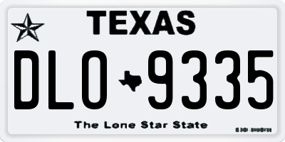 TX license plate DLO9335