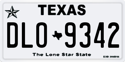 TX license plate DLO9342