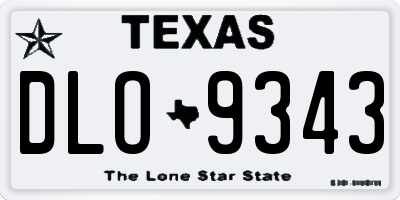 TX license plate DLO9343