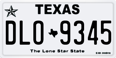 TX license plate DLO9345