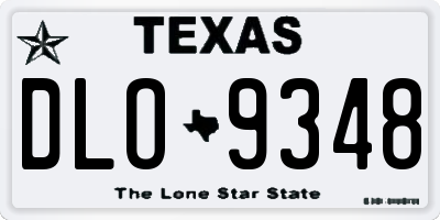 TX license plate DLO9348