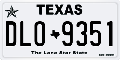 TX license plate DLO9351