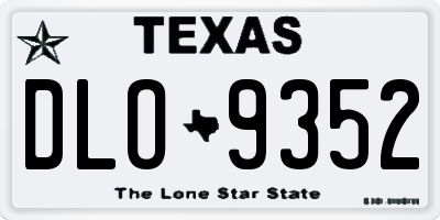 TX license plate DLO9352