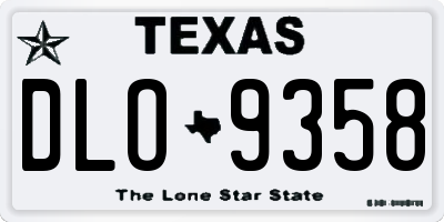 TX license plate DLO9358