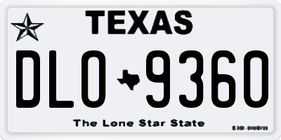 TX license plate DLO9360