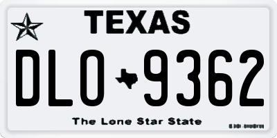 TX license plate DLO9362