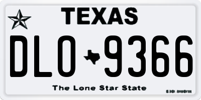TX license plate DLO9366