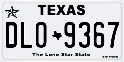 TX license plate DLO9367