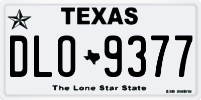 TX license plate DLO9377