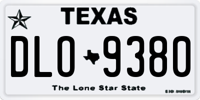 TX license plate DLO9380