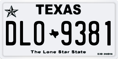 TX license plate DLO9381