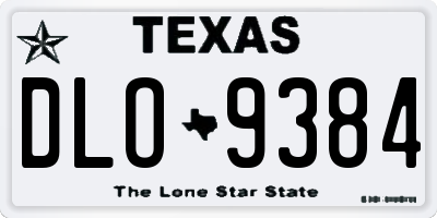 TX license plate DLO9384