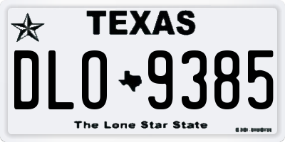 TX license plate DLO9385