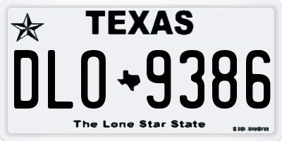 TX license plate DLO9386