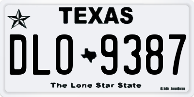TX license plate DLO9387