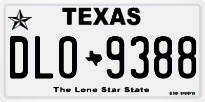 TX license plate DLO9388