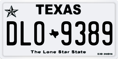 TX license plate DLO9389
