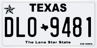 TX license plate DLO9481