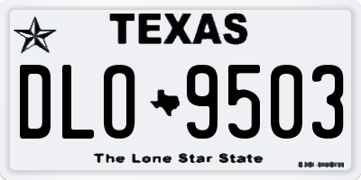 TX license plate DLO9503