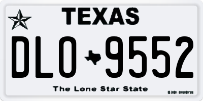 TX license plate DLO9552