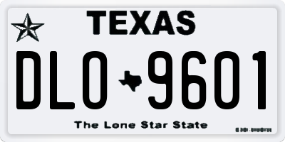TX license plate DLO9601