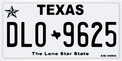 TX license plate DLO9625